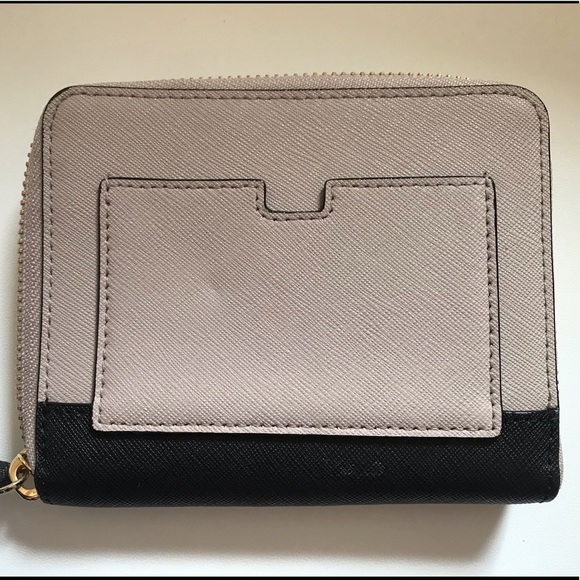 Kate Spade Saffiano Zip Wallet - Black/Tan - Picture 2 of 3